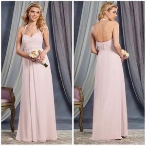 Alfred Angelo Ballerina Pink Style 7372L‎ Draped Empire Long Bridesmaid Dress